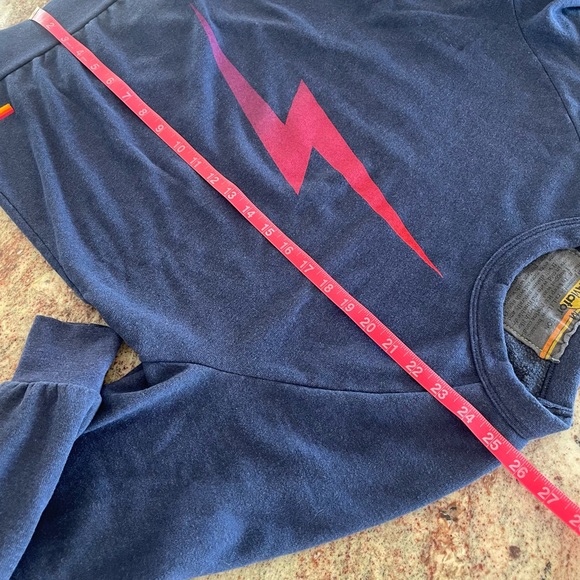 NWOT Aviator Nation Bolt Fade Sweatshirt Navy Pullover Hot Pink Lightning Strike - Picture 11 of 12